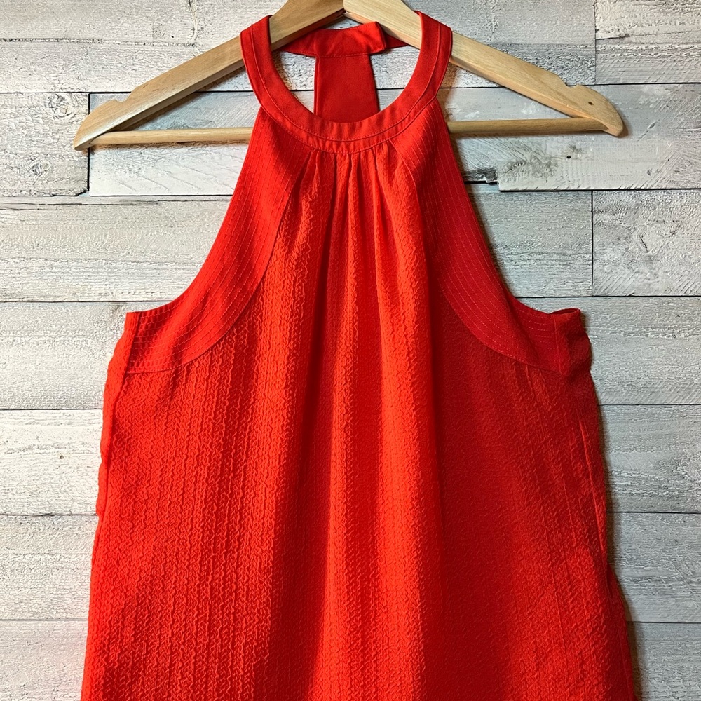 watermelon color, smal H&M chiffon and satin material
